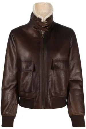 Ralph Lauren Niketa Lederjacke mit Shearling-Futter