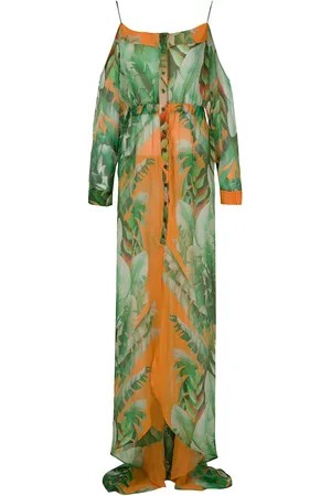 AMIR SLAMA Maxikleid aus Seide mit Print