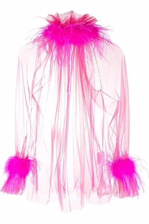 Styland Bluse mit Federn