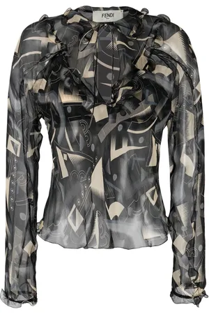 Fendi Seidenbluse mit grafischem Print