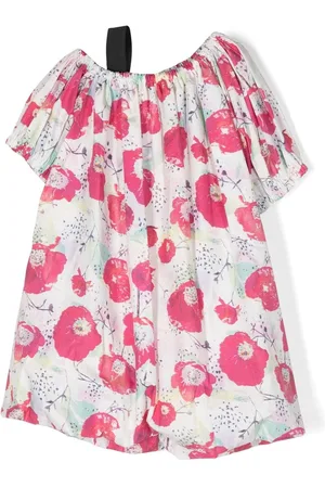 Le pandorine Asymmetrisches Kleid mit Blumen-Print