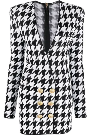 Balmain Kleid mit Hahnentrittmuster