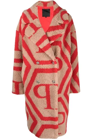 Philipp Plein Mantel aus Faux Fur mit Monogramm