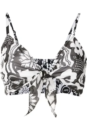 AMIR SLAMA Cropped-Oberteil mit Blumen-Print