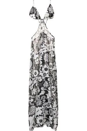 AMIR SLAMA Maxikleid mit Blumen-Print