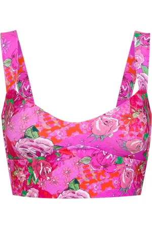 AMIR SLAMA Cropped-Top mit floralem Print