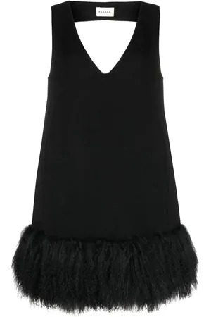 P.A.R.O.S.H. Minikleid mit Shearling-Saum