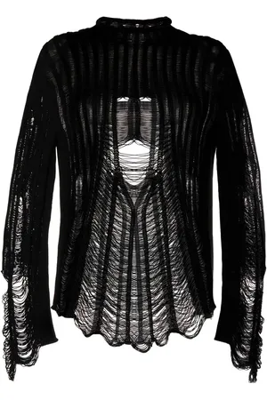 DION LEE Pullover in Distressed-Optik