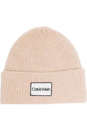 Calvin Klein Gerippte Beanie mit Logo-Patch