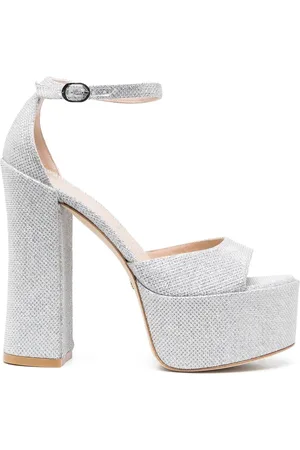 Stuart Weitzman Plateau-Sandalen mit Glitter 150mm