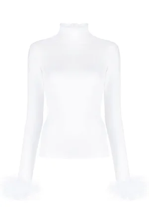 Atu Body Couture Rollkragenoberteil mit Federn