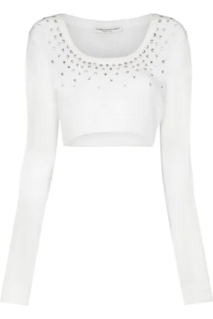 Alessandra Rich Pullover mit Kristallen