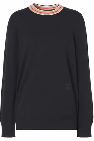 Burberry Kaschmirpullover mit gestreiftem Kragen