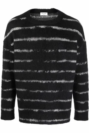 Saint Laurent Flauschiger Pullover mit Streifen