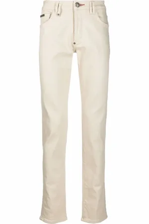 Philipp Plein Slim-Fit-Jeans mit Logo-Schild