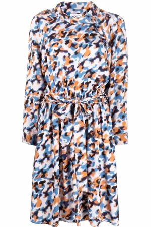 Kenzo Midikleid mit abstraktem Print