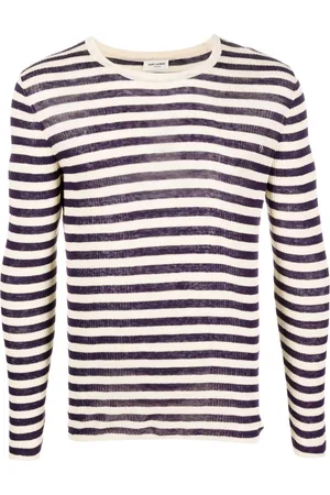 Saint Laurent Gerippter Pullover mit Streifen