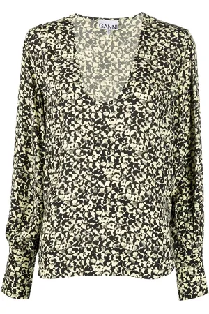 Ganni Bluse mit abstraktem Print