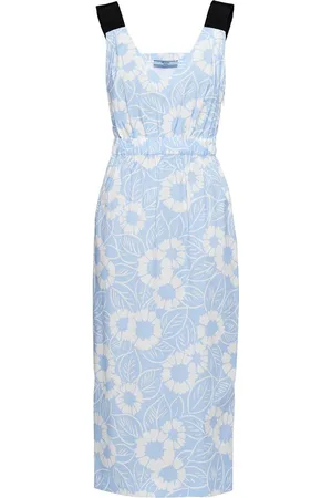 Prada Midikleid mit Blumen-Print