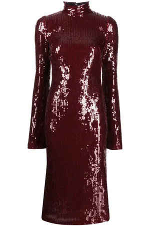 GALVAN Midikleid mit Stehkragen