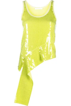 Helmut Lang Paillettentop mit Rüschendetail