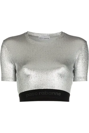 Paco rabanne Metallic-Top mit Stickerei