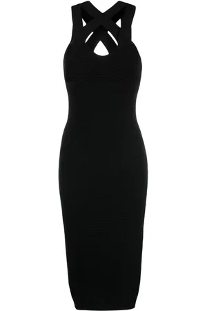 Patou Midikleid mit überkreuzten Trägern