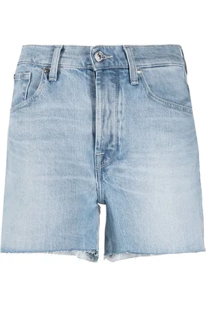 7 for all Mankind Shorts mit ausgefranstem Saum