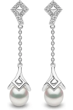 Yoko London 18kt Trend Weißgoldohrringe mit Diamant und Perl
