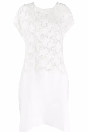 Comme des Garçons Netzkleid mit Blumenstickerei