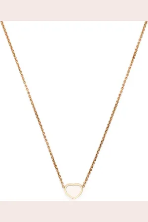 Chopard 18kt My Happy Heart Rotgoldhalskette mit Perlmutt