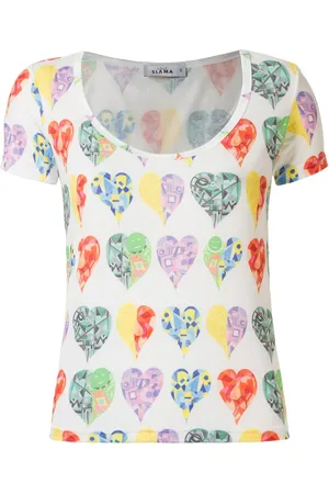 AMIR SLAMA T-Shirt mit Herzmuster
