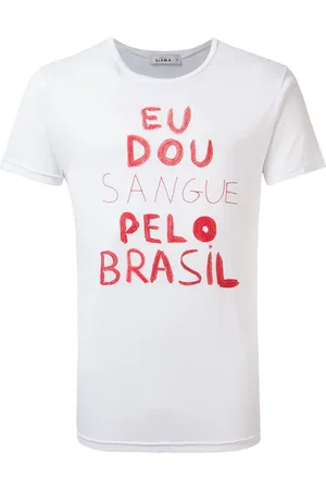 AMIR SLAMA T-Shirt mit "Eu Dou Sangue"-Print