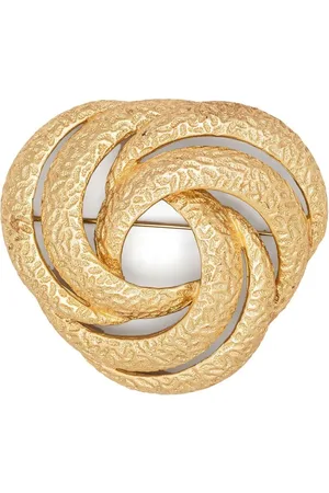 Dior 1980 Brosche mit gehämmertem Finish