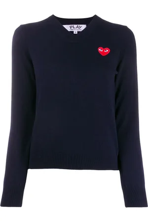 Comme des Garçons Schmaler Pullover mit aufgesticktem Herz