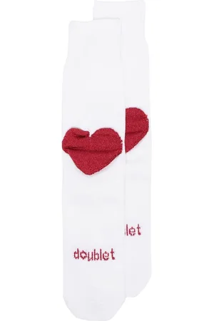 DOUBLET Socken mit Herz im Metallic-Look