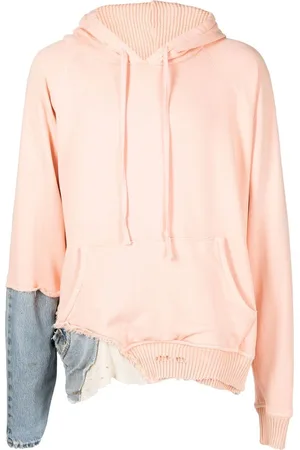 GREG LAUREN Hoodie mit Kontrasteinsätzen