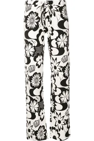 AMIR SLAMA Gerade Hose mit Blumen-Print