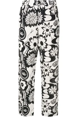 AMIR SLAMA Gerade Hose mit grafischem Print