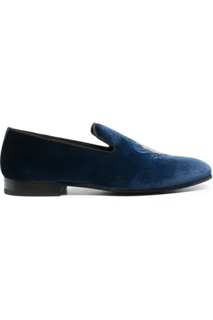 BILLIONAIRE Loafer aus Samt mit Wappen