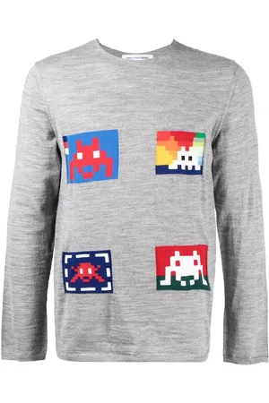 Comme des Garçons Fein gestrickter Pullover mit Print