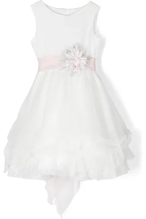 Mimilù Gestuftes Kleid mit Blumenapplikation