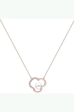 Tasaki 18kt Chants Rotgoldhalskette mit Akoya-Perle und Diamant