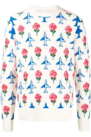 Casablanca Intarsien-Pullover mit rundem Ausschnitt