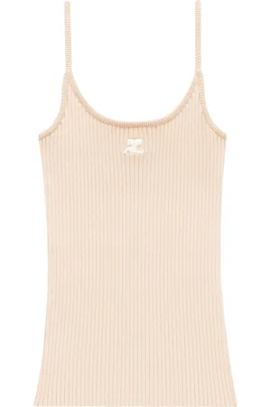 Courrèges Geripptes Tanktop