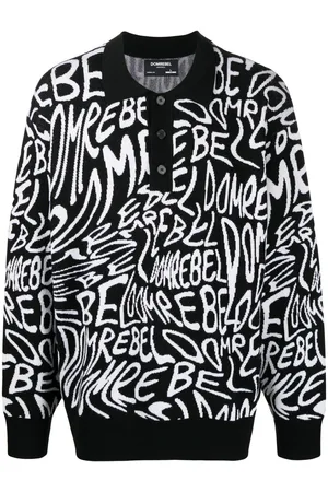 DOMREBEL Intarsien-Pullover mit Polokragen