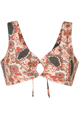 AMIR SLAMA Cropped-Oberteil mit Blumen-Print