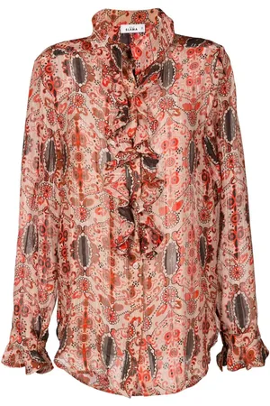 AMIR SLAMA Seidenbluse mit Blumen-Print