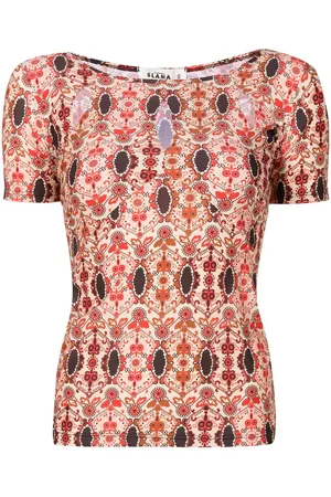 AMIR SLAMA T-Shirt mit Blumen-Print