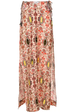 AMIR SLAMA Taillenrock mit Blumen-Print